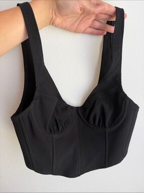 Women's Black Longline Bustier Bra - Boutique